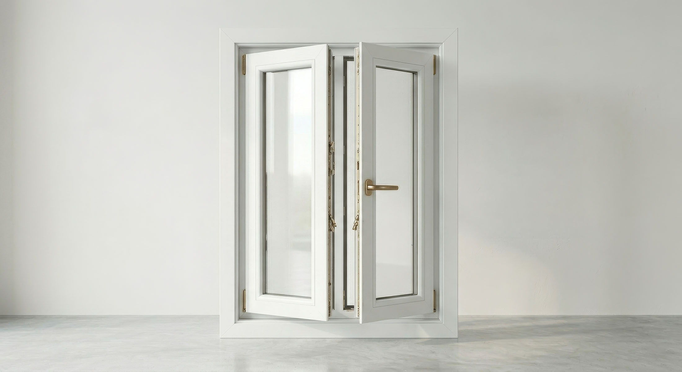 Finestra PVC bianca a due ante — Finestre